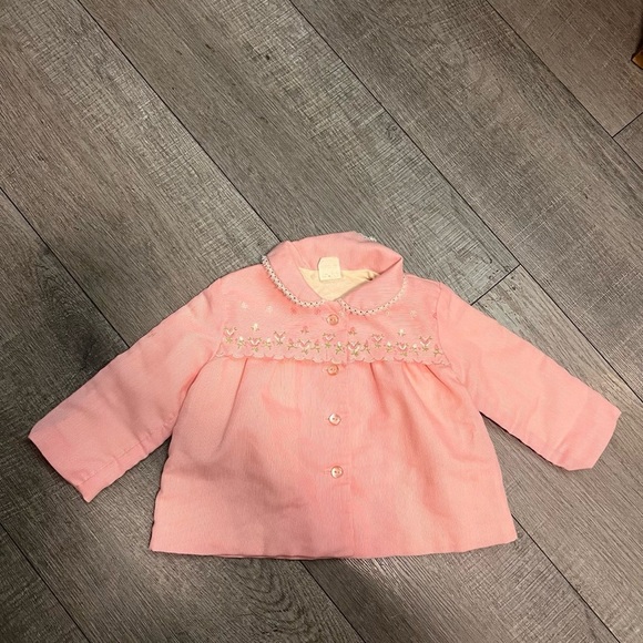 Vintage Thomas Pink Baby Floral Jacket Pant Set Size 12 Months - Picture 2 of 5